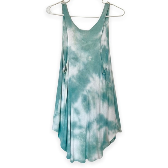 Tie Dye Teal Ribbed Tank Top - Picture 3 of 6
